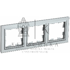 Рамка 3-местная IEK BRITE РУ-3-БрА (BR-M32-K47) алюминий