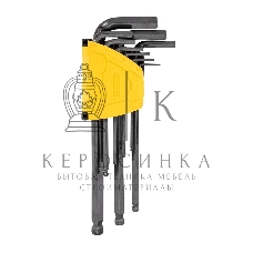 Набор шестигранных ключей с шаром удлиненных Deli DL232209H 9 шт Материал CR-V. Спецификация: 1,5,2,2,5,3,4,5,6,8,10мм, пластиковый держатель