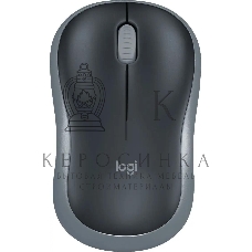 Мышь беспроводная Logitech M185 серый/черный, 1000 dpi, радиоканал, USB, кнопки - 3