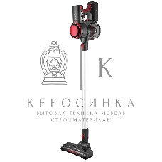 Пылесос вертикальный BBK BV3004 серый/красный, питание от аккумулятора, 60 Вт, уборка сухая, пылесборник 0.8 л