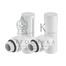 Набор дизайн-вентилей Royal Thermo PIANO, угловой (белый) 1/2