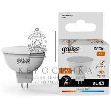 Лампа светодиодная Gauss Elementary 9Вт цок.: GU5.3 софит 12B св. свеч. теп. св./дневн. (упак.: 10 шт) (11519)