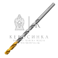 Сверло спиральное по металлу Denzel 7,0 х 156 мм, Р6М5, Golden Tip, удлиненное