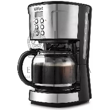 Кофеварка капельная KITFORT KT-731 черный/нержавеющая сталь, исп. кофе - молотый, 1,6 л, 900 Вт