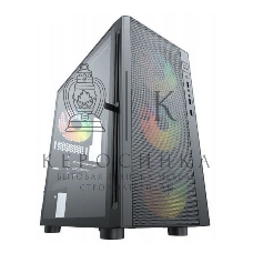 Компьютерный корпус ACD Citadel 104 ATX, черный, USB 3.0x1+USB 2.0x2+HD audio,3x12см F1 ARGb fans at front(Slave fans),1x12см F1 ARGb fan at rear (Master fan)