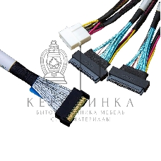 Кабель Amphenol RMC74-2464 Cable MCIO x8 74P (прямой Straight Type) -TO- 2* U.2 (SFF-8639), L:80cm (CMC239)