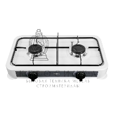 Плита настольная газовая Centek CT-1524 белый, 3.4 кВт, газ, конфорки - 2, эмаль, поворотные переключатели