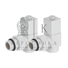 Набор дизайн-вентилей Royal Thermo CUBE, угловой (белый) 1/2