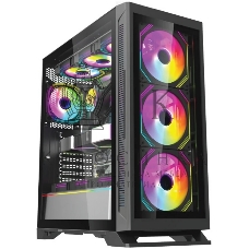 Компьютерный корпус Forza FZ-G901 EATX Case, black, w/o psu,Tempered glass front panel, 2x3,5