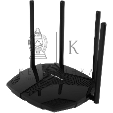 Роутер Mercusys MR70X AX1800 Dual-Band WiFi 6 Router, 574 Mbps at 2.4 GHz + 1201 Mbps at 5 GHz,4× Fixed External Antennas, 3× Gigabit LAN Ports, 1× Gigabit WAN Port, 1024-QAM, OFDMA, Router/Access Point Mode, MU-MIMO, WPA3, TWT, BSS Color