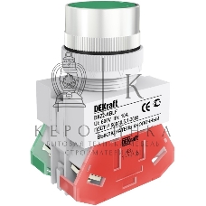 Выключатель кнопочный DEKraft ABLF 22 мм ЗЕЛЕНЫЙ 220В ВK-22