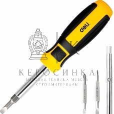 Многофункциональная отвертка 6-в-1 Deli DL260206 В комплекте биты SL5, SL6, PH1, PH2