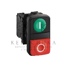Кнопка двойн SB5 в сборе модуль 22мм зел I+красн выступ O пластик 1НО+1НЗ