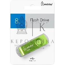 Флешка USB SmartBuy Twist Acid Green (SB008GB2TWAG), 8GB, USB 2.0, R/W 15/5, кислотно-зеленый