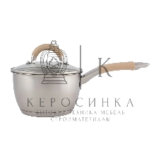 Ковш MALLONY Fortuna нержавеющая сталь, с крышкой 1,65 л, диаметр 16 см, капсулированное дно