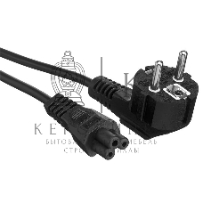 Кабель питания ноутбуков ExeGate Power PC5-0,5P (Евровилка Schuko->C5, VDE-250V-3*0.5мм2, медь, черный, 6A, 0.5м)