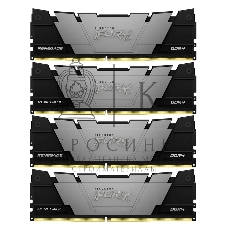 Оперативная память Kingston Fury Renegade, DDR4, 128GB (4x32GB), 3200MHz, CL16, DIMM, радиатор, черный