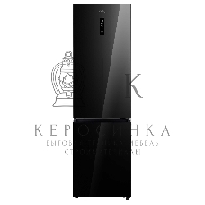 Холодильник Korting KNFC 62029 GN черный стекло двухкамерный 256/104л морозилка снизу, No Frost