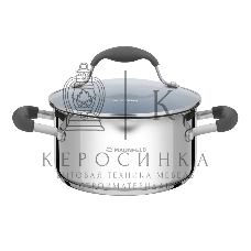 Кастрюля Maunfeld LAURA MCS22S08GR из нержавеющей стали со стеклянной крышкой, 18 см, 2,2 л.