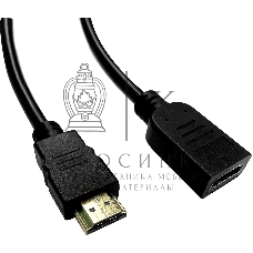Кабель-удлинитель аудио-видео Buro HDMI (m)/HDMI (f) 2м. позолоч.конт. черный