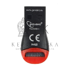 Кард-ридер Gembird FD2-MSD-1/черный-красный/Micro SD/SDHC/USB 2.0/пластик