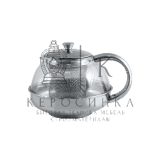 Чайник заварочный MALLONY Menta-600 из нержавеющей стали и жаропрочного стекла, 0,6 л