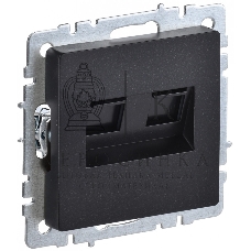 Розетка компьютерная двойная IEK BRITE РК10-2-БрЧ RJ45 кат.5E черный