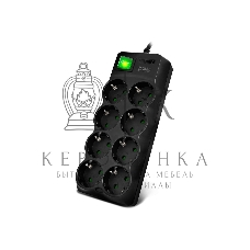 Сетевой фильтр SVEN SF-08E-16 (1,8 м 8 розеток с защитными шторками,16А) черный, цветная коробка