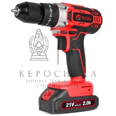 Дрель-шуруповерт аккумуляторная Edon UAD-21A, 21В, 2 АКБ, Кейс