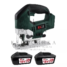 Лобзик электрический профессиональный бесщеточный KLPRO KLDT18B-80 (18В, Li-ion-2шт, 8.0А·ч, патрубок для пылесоса, полотна (дерево/металл, З/У-4А, кейс)