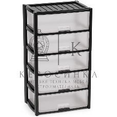 Комод Альтернатива М8764 Колорит 5 секций. широкий черный