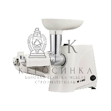 Мясорубка электрическая Delta DL-6101M белый, 2000 Вт, 1.8 кг/мин, реверс, защита от перегрузки, насадки - 4