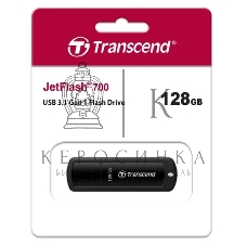 Флешка USB Transcend JetFlash 700 (TS128GJF700), 128Gb, USB 3.0, R/W 70/30, черный