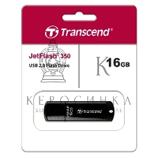 Флешка USB Transcend JetFlash 350 (TS16GJF350), 16Gb, USB 2.0, R/W 15/7, черный