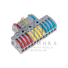 Клемма Rexant СМК 3х4 проходная разветвительная 3 полюса, с монтажной площадкой (1 ввод, 4 вывода на полюс) (10 шт/уп)