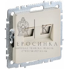 Розетка компьютерная двойная IEK BRITE РК10-2-БрКр (BR-K20-1-K10) СП RJ45 кат.5E бежевый
