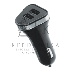 Автомобильное зарядное устройство QUMO 3A, 2 USB, 1A+2A черный