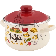 Кастрюля Appetite 1с47я Pasta ITALIAN с крышкой, эмалированная сталь, конич. 5,5 л