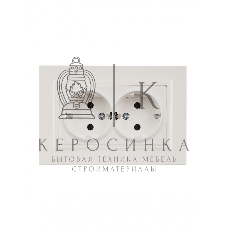 Розетка 2-местная IEK BRITE РСш12-3-БрЖ с заземлением, с защитными шторками, 16А в сборе, жемчуг