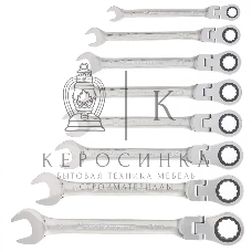 Набор ключей Matrix комбинированных, трещоточных шарнирных 8шт