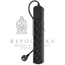 Сетевой фильтр Ippon BK-6-EU-3-10-B 3 м, 6 розеток, черный, коробка