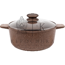 Кастрюля Maunfeld CARMEL MF26CRM01CR, 26 см, 5 л из литого алюминия со стеклянной крышкой