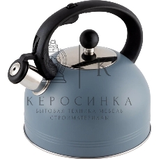 Чайник для плиты MALLONY MENTOLO 2,5 л, нерж. сталь со свистком, окрашенный корпус