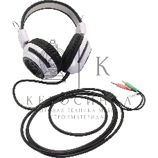 Наушники с микрофоном Oklick HS-G300 белый/черный 2.5м мониторы