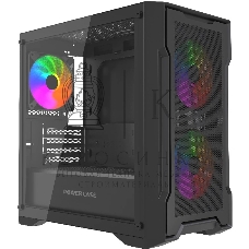 Компьютерный корпус Powercase Mistral Micro X3B ARGb, Tempered Glass, 3x 120мм ARGb PWM Fan, черный, mATX (CMMXB-A3)
