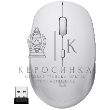 Мышь беспроводная Defender Auris MB-027 белый, 1600 dpi, радиоканал, USB, кнопки - 4