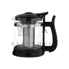 Чайник заварочный MALLONY Fabriano, объем 1,6 л, стеклянный, ручка/крышка/дно из полипропилена, черный (910130)