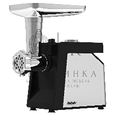 Мясорубка электрическая BBK MG2010 металлик/черный, 2000 Вт, 2.0 кг/мин, реверс, защита от перегрузки, металлический лоток, насадки - 4