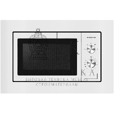 Микроволновая печь встраиваемая Hyundai HBW 2030S WG белый, 20 л, 800 Вт, переключатели - поворотный механизм