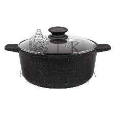 Кастрюля Maunfeld GALAXITE MF24GLX01CR 24 см, 4 л из литого алюминия со стеклянной крышкой